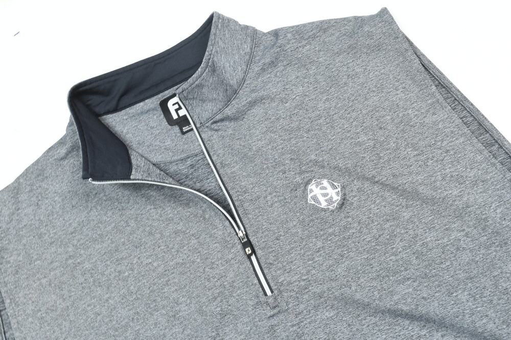 FootJoy Golf Vest Mens Large Gray Stretch 1/4 Zip Pullover Sleevless Classic Fit